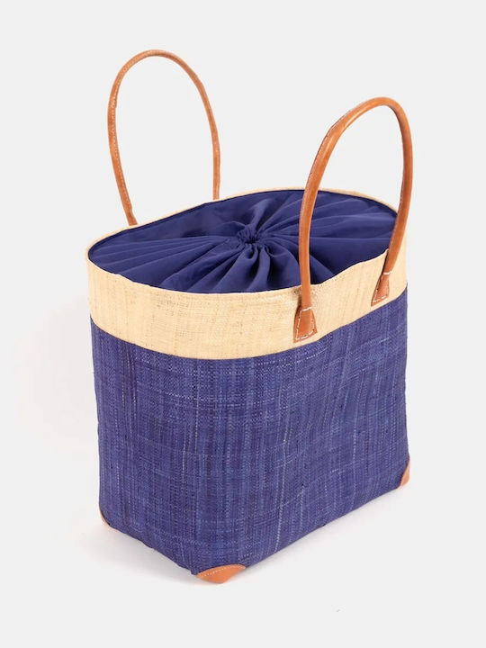 Straw Women's Handbag Navy Blue