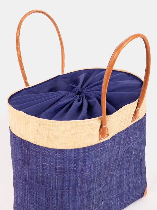 Straw Women's Handbag Navy Blue