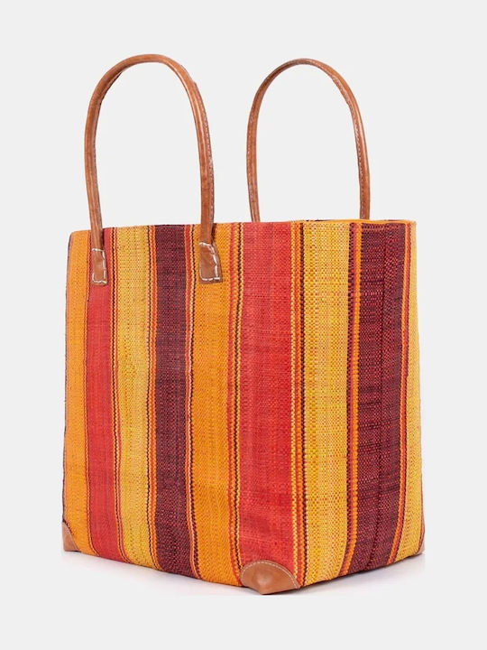 Raffia Große Rattan Damenhandtasche Handtasche Orange