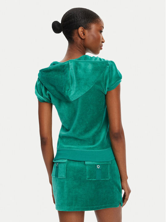 Short Women's Green Zip-Up Cardigan