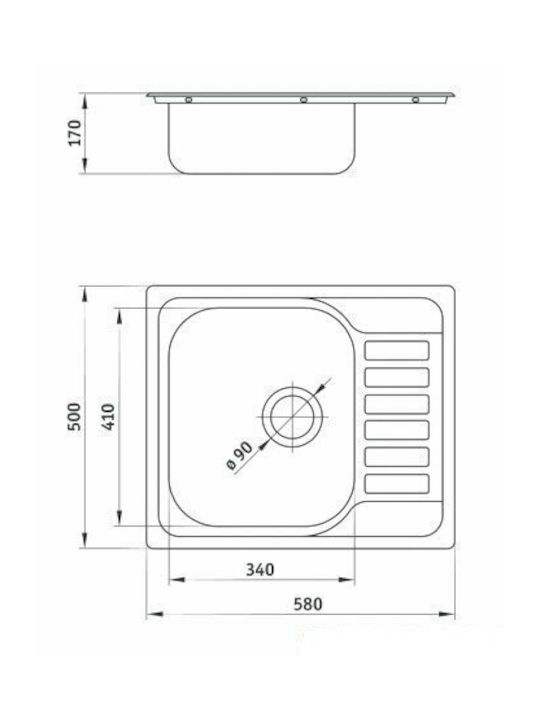 Deante Ένθετος Νεροχύτης Inox Μ50xΠ58cm Γκρι