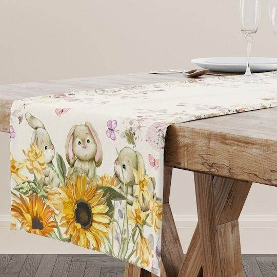 Cotton Club Easter Tablecloth Red 40x150cm