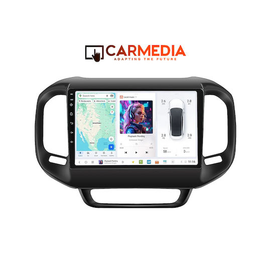 Carmedia Car Audio System for Fiat Toro 2017-2021 (Bluetooth/USB/WiFi/GPS/Apple-Carplay/Android-Auto) with Touch Screen 9"