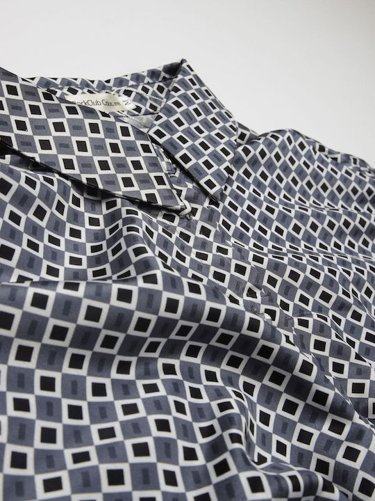 Langärmeliges Damen-Satin-Hemd Grau