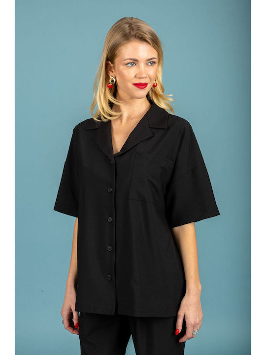 Short Sleeve Women's Shirt Jet Black
