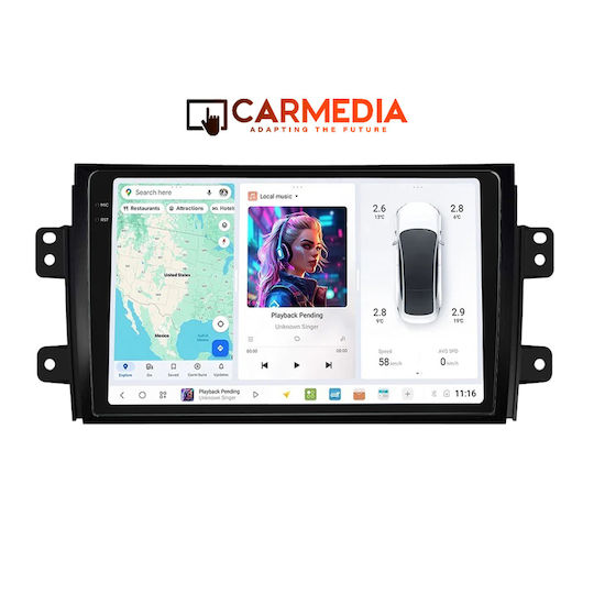 Carmedia Car Audio System for Fiat Sedici Suzuki SX4 2005-2013 (Bluetooth/USB/AUX/WiFi/GPS/Apple-Carplay/Android-Auto) with Touch Screen 9.5"
