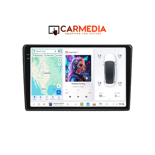 Carmedia Auto-Audiosystem für Fiat 500L 2012 (Bluetooth/USB/AUX/WiFi/GPS/Apple-Carplay/Android-Auto) mit Touchscreen 10.36"