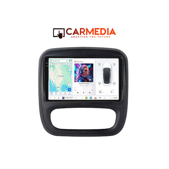 Carmedia Car Audio System for Opel Vivaro Fiat Talento Renault Trafic Nissan NV300 2014 (Bluetooth/USB/AUX/WiFi/GPS/Apple-Carplay/Android-Auto) with Touch Screen 9.5"