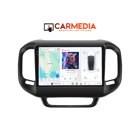 Carmedia Ηχοσύστημα Αυτοκινήτου για Fiat Toro 2017-2021 (Bluetooth/USB/AUX/WiFi/GPS/Apple-Carplay/Android-Auto) με Οθόνη Αφής 9.5"