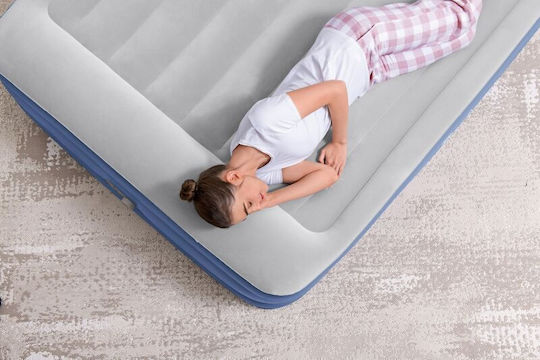 Bestway Inflatable Double Sleeping Mattress with Integrated Pump 203x152x46cm Blue