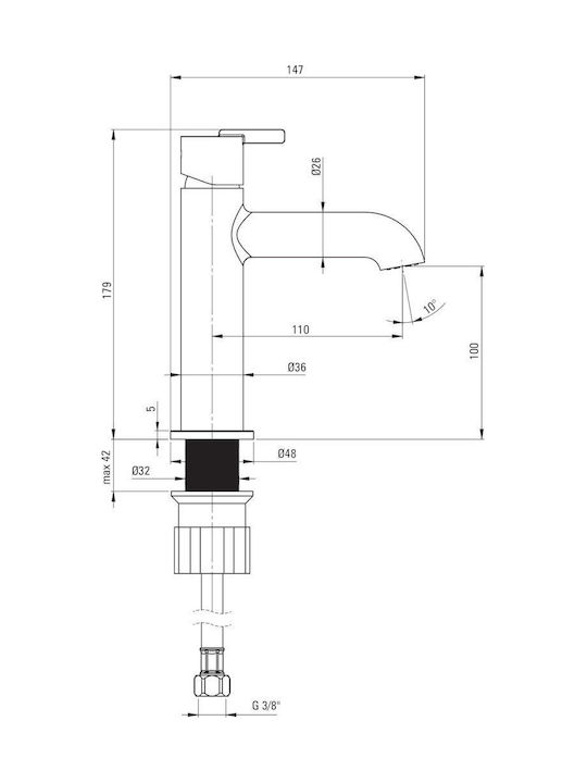 Deante Mixing Sink Faucet Gray