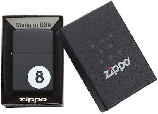 Αναπτηρας Βενζινης Zippo 28432 Eight Ball Μαυρο Ματ