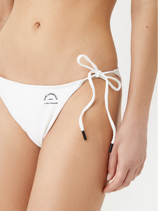 Bikini Slip με Κορδονάκια White