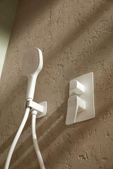 KFA Eingebaute Mischbatterie, Telefon & Duschkopf-Set für Dusche Weiß