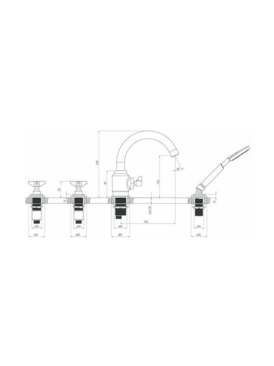Deante Built-in Faucet Mixer for Bathtub Black