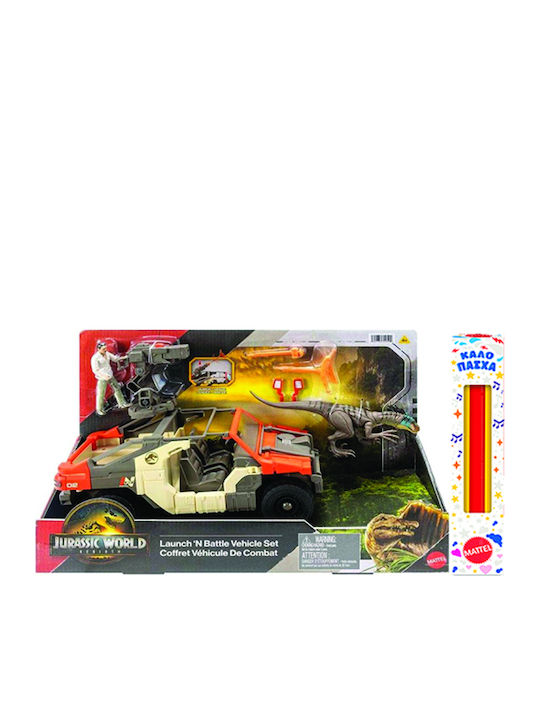 Jurassic World: Movie Line Rebirth Easter Candle with Dinosaur Vehicle and Figure for 4+ Years Mattel