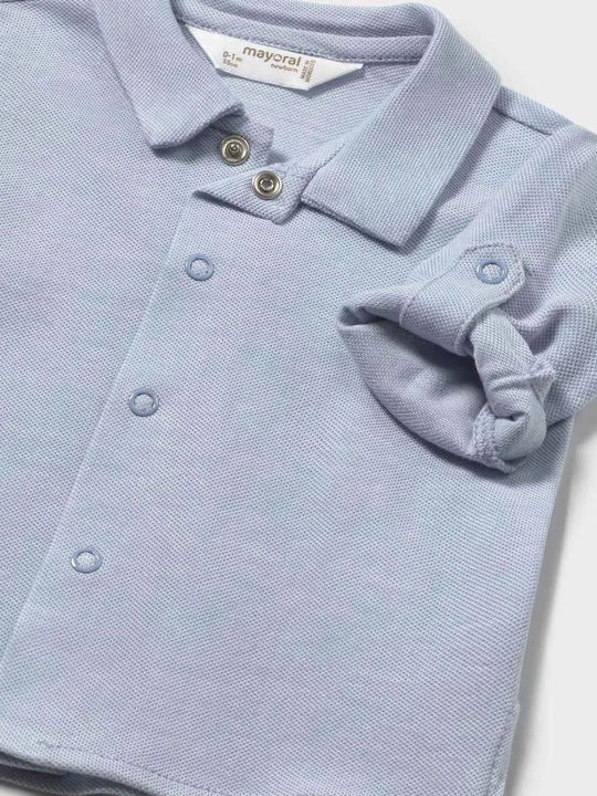 Kids Long-sleeved One Color Shirt Light Blue