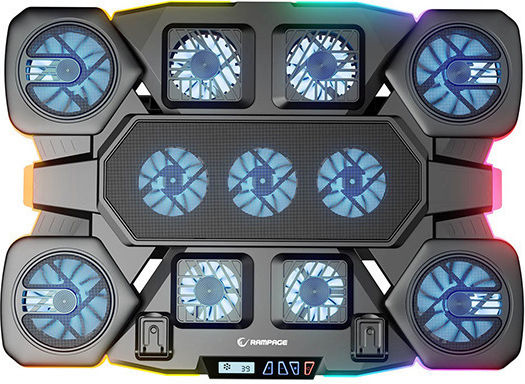 Rampage S50 Glacier Cooling Pad για Laptop έως 17" με 11 Ανεμιστήρες και Φωτισμό
