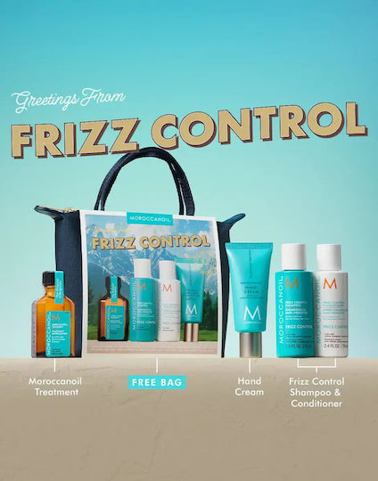 Moroccanoil Greetings From Frizz Control Σετ Περιποίησης Μαλλιών κατά της Τριχόπτωσης με Σαμπουάν, Conditioner & Λάδι 5τμχ