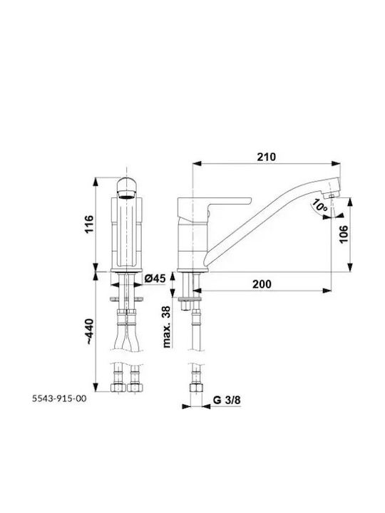 KFA Kitchen Faucet Counter Gray