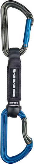 Dmm Shadow Quickdraw Climbing Quickdraws 12 Cm 6-pack Titanium Blue