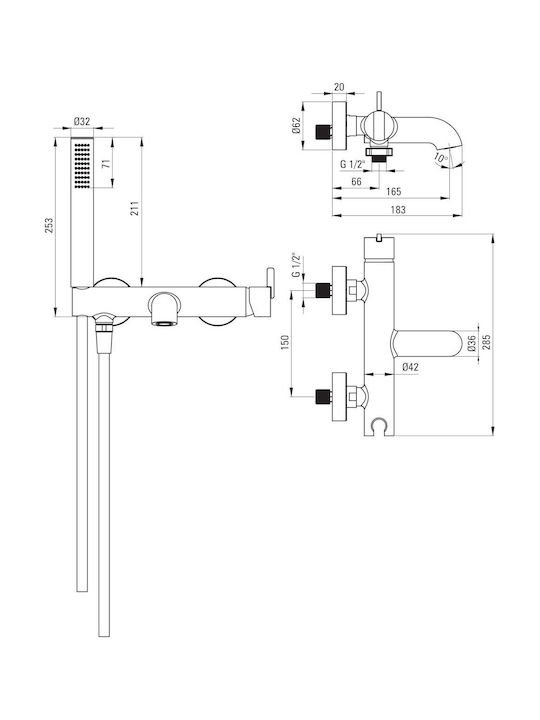 Deante Mixing Shower Shower Faucet Gray