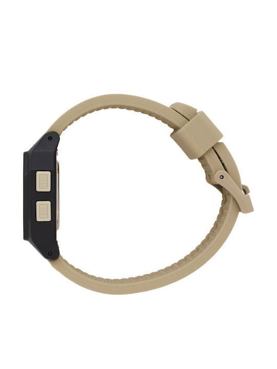 Rip Curl Ceas Digital De Bărbați Cu Baterie Și Curea Din Cauciuc Bej