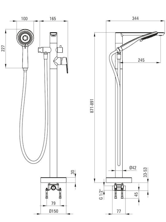 Deante Mixing Bathtub Shower Faucet