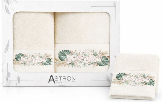 Astron Italy Σετ Πετσέτες Μπάνιου 3τμχ Boho Ecru Βάρους 500gr/m²