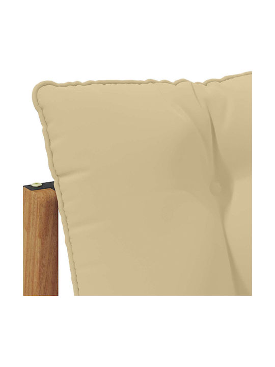 vidaXL Wooden Three-Seater Outdoor Sofa with Cushions