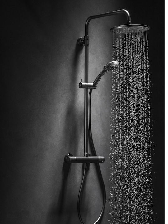 KFA Adjustable Shower Column with Bathtub Mixer 125cm Black