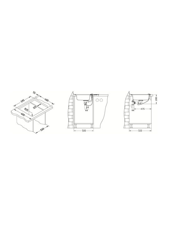 Alveus Unterbau Küchenspüle Inox M50xB61.5cm Graue