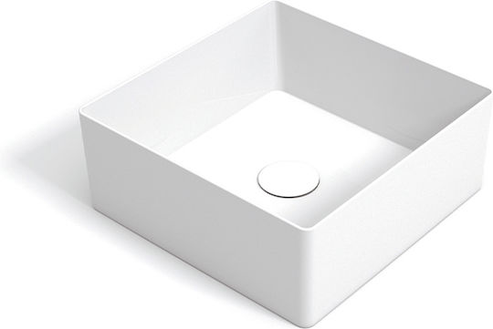 Orabella Aufgesetztes Waschbecken Porzellan 35x35x14cm White