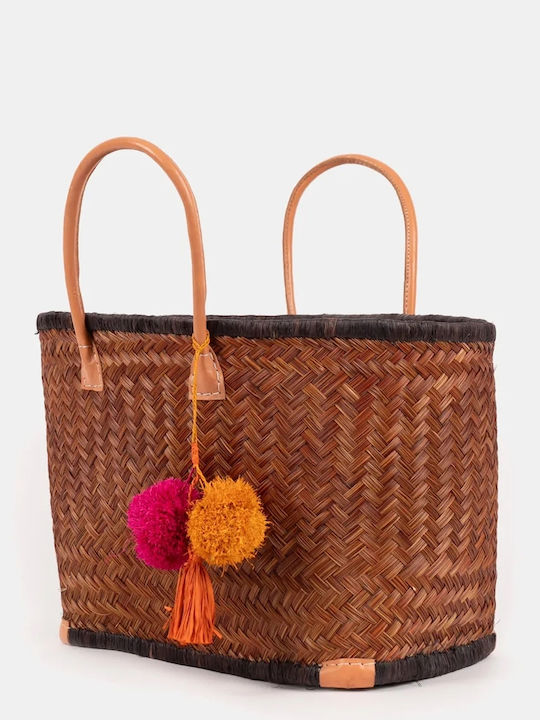 Rock Club Wicker Beach Bag Brown Rock Club Wicker Beach Bag Brown