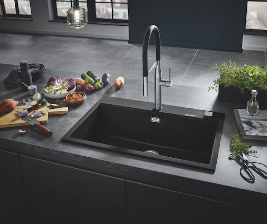 Grohe K700 Unterbauspüle aus Kunstgranit L56 × B51 cm Granite Black