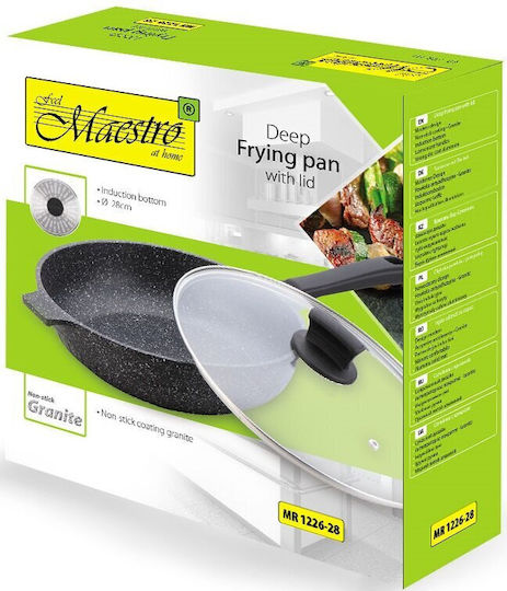Maestro Maestro Aluminium Pfanne mit Deckel mit Steinbeschichtung 28cm