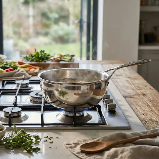 Demeyere Stainless Steel Saute Pan with Lid 24cm