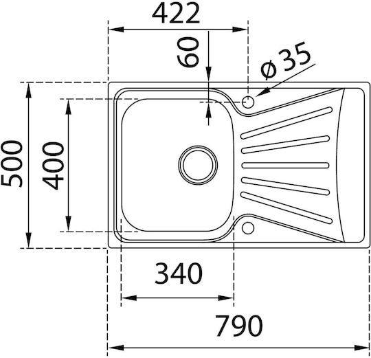 Teka Starbright Ένθετος Νεροχύτης Inox Μ79xΠ50cm Ασημί