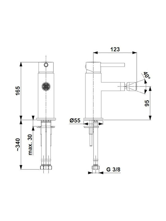 KFA Baterie Bidet Auriu