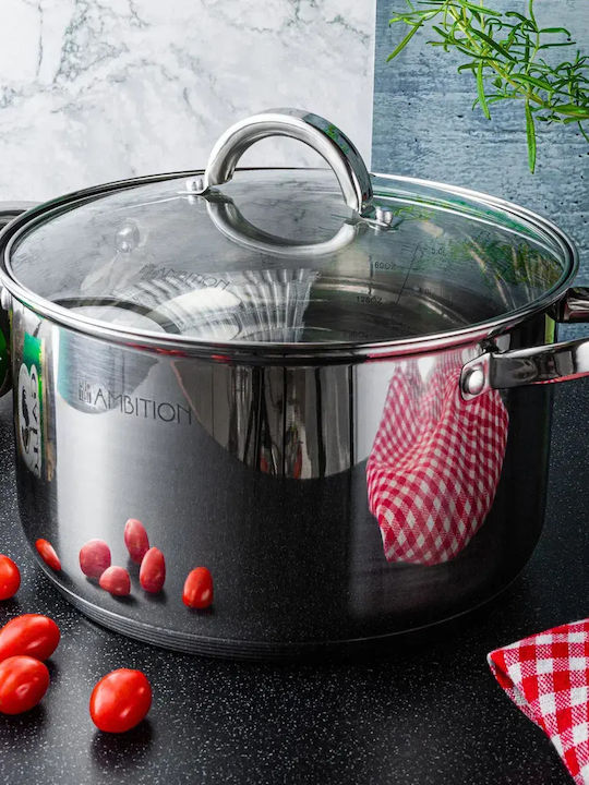 Ambition Deep Stainless Steel Pot 6.1lt / 24cm