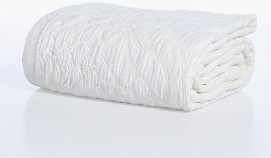 Nef-Nef Homeware Tundra Pique Double Blanket 230x250cm Beige