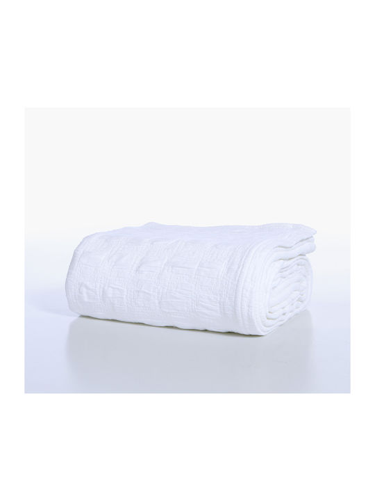 Nef-Nef Homeware Charisma Pique Double Blanket 230x250cm White
