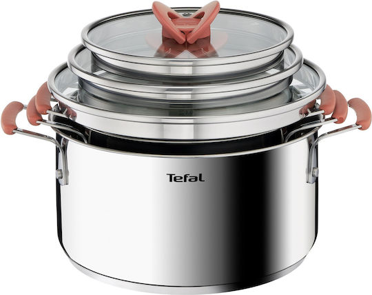Tefal Σετ Κατσαρόλες από Ανοξείδωτο Ατσάλι 6τμχ Tefal Σετ Κατσαρόλες από Ανοξείδωτο Ατσάλι 6τμχ