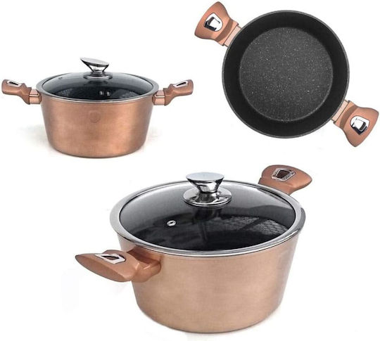 Berlinger Haus Metallic Line Kochgeschirr-Set aus Aluminium Rose Gold Collection mit Steinbeschichtung 5 Teile