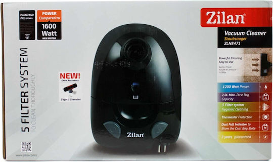 Zilan ZLN8471 Aspirator 1200W cu sac 2lt Verde
