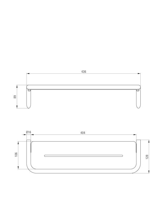 Deante Wall Mounted Bathroom Shelf Metallic Bronze