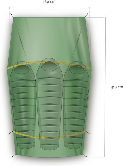 Rockland Camping Tent Igloo Green with Double Cloth 3 Seasons for 3 People 320x180x130cm
