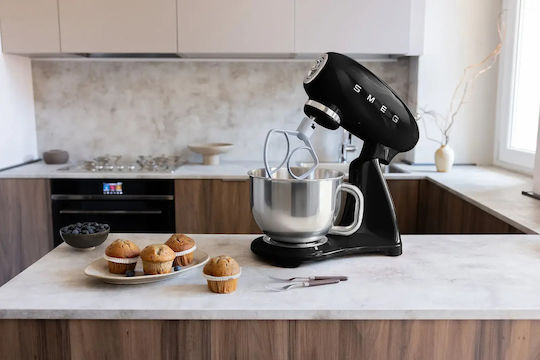 Smeg Kitchen Machine 1000W with Stainless Bowl 4.8L Black