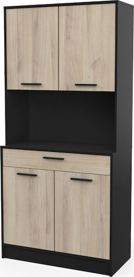 Alchemymauro Fusiko Στήλη Κουζίνας Μαύρο 83.3x40x176.1εκ.