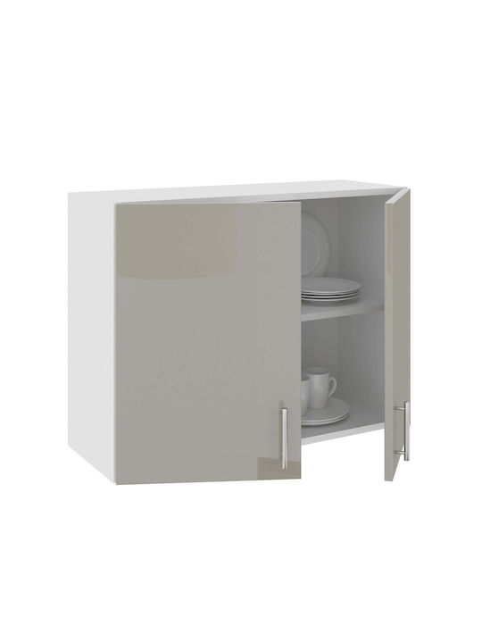 Superior Cabinet Wall with Countertop Glossy Gray/white 80x30x60pcs